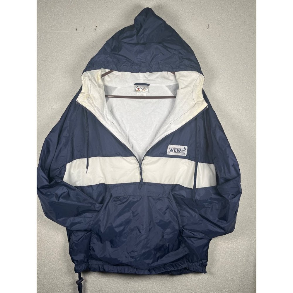 Vintage Walt Disney World 1/4 Zip Lined Windbreaker Blue / White Size Blue SIZE